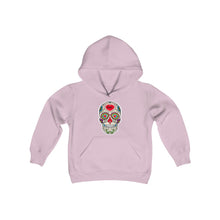 Load image into Gallery viewer, LMTE "Candy Skull" Youth Hooded Sweatshirt