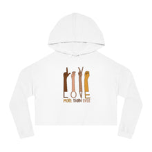 Load image into Gallery viewer, LMTE ASL Women’s Cropped Hooded Sweatshirt