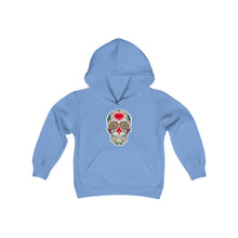 Load image into Gallery viewer, LMTE "Candy Skull" Youth Hooded Sweatshirt