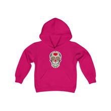 Load image into Gallery viewer, LMTE "Candy Skull" Youth Hooded Sweatshirt