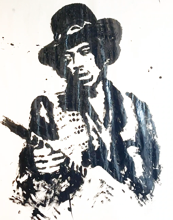 Jimi Hendrix finger painting 4ft x 5ft