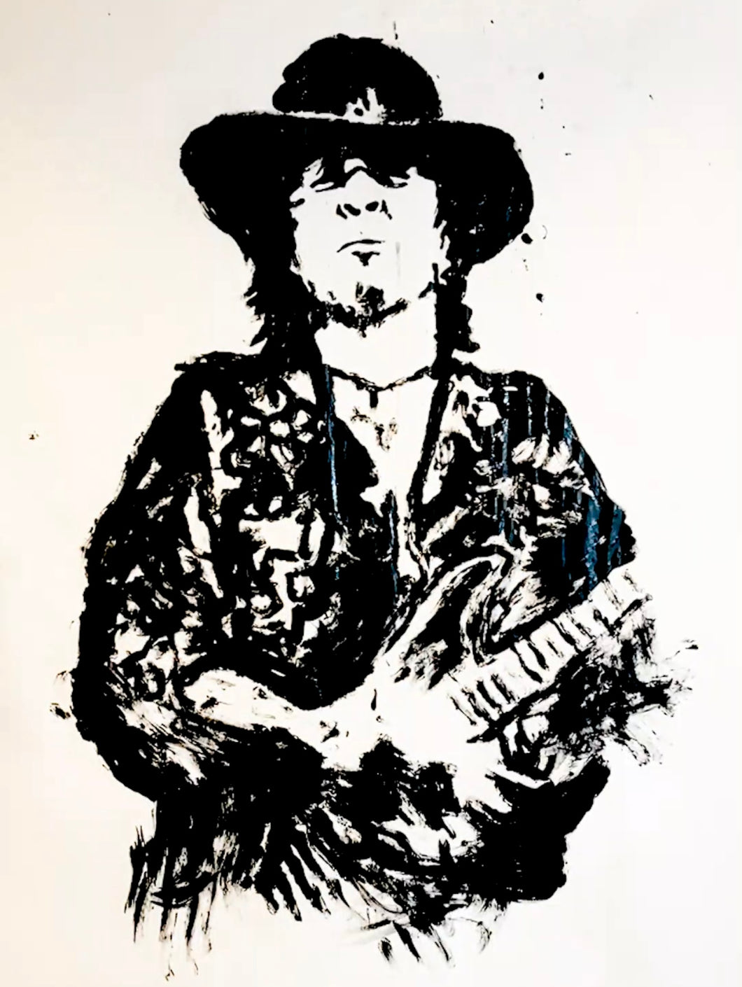Stevie Ray Vaughan finger painting