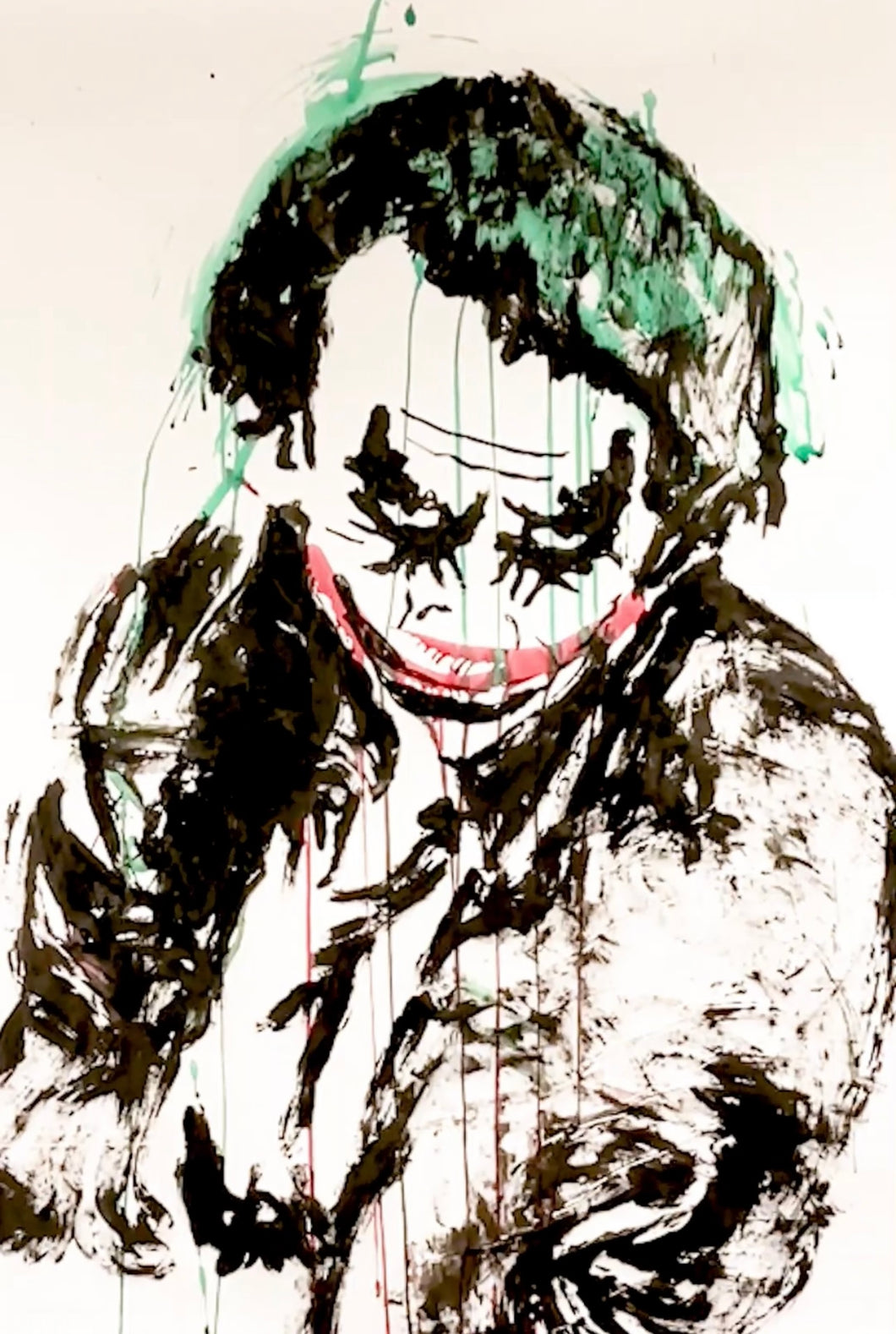 Heath as the Joker finger painting 4ft x 5ft